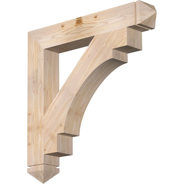 Ekena Millwork Merced Arts & Crafts Smooth Bracket, Douglas Fir, 5 1/2"W x 38"D x 38"H BKT06X38X38MRC03SDF - main